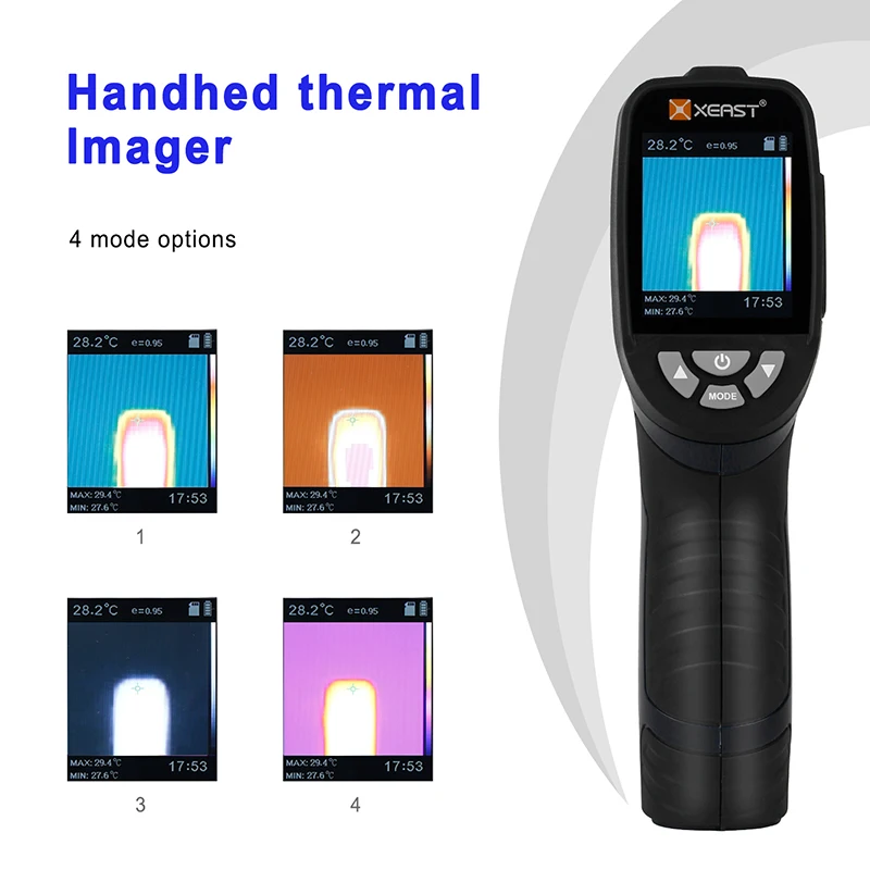 Black Тепловая камера thermique infrarouge тепловизор камера Инфракрасное изображение XE-26D 2,4 дюймов цветной экран ручной с USB - Цвет: Black