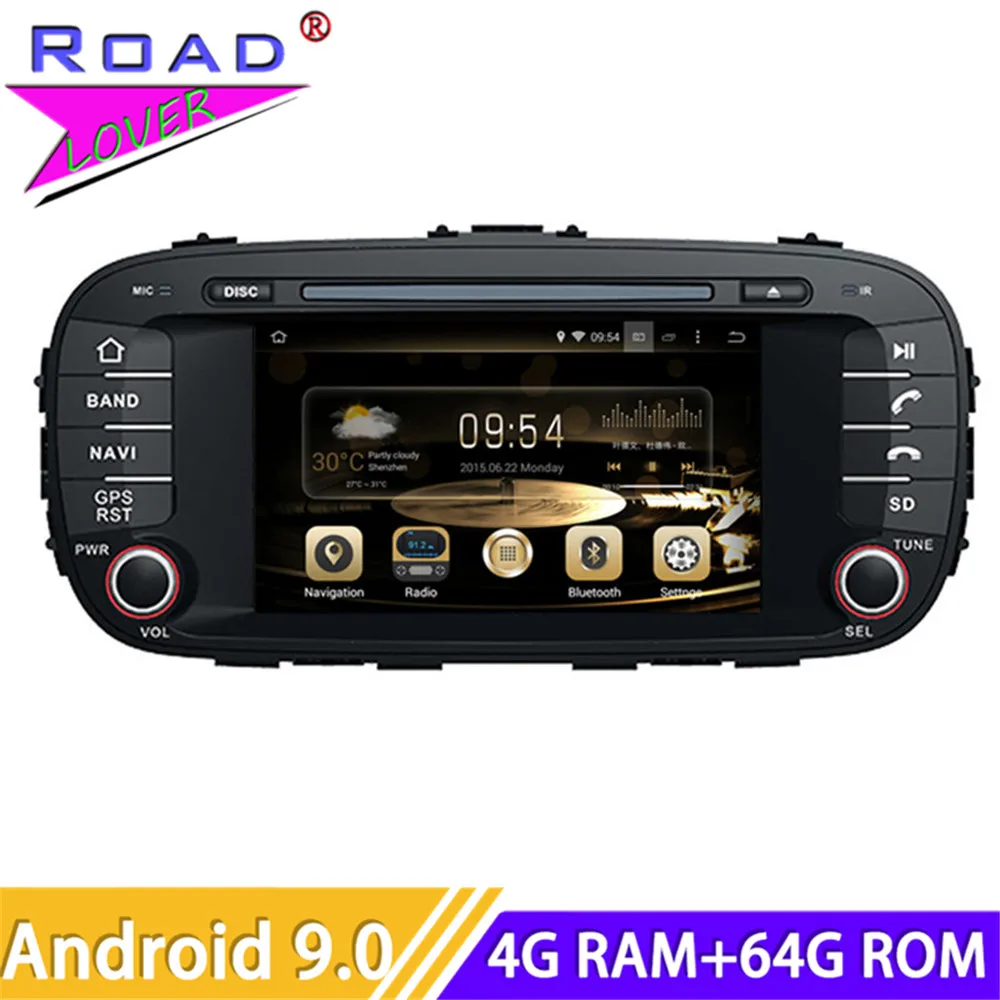 Roadlover Android 9 0 автомобильный мультимедийный DVD плеер авторадио для KIA Soul 2014 Стерео GPS