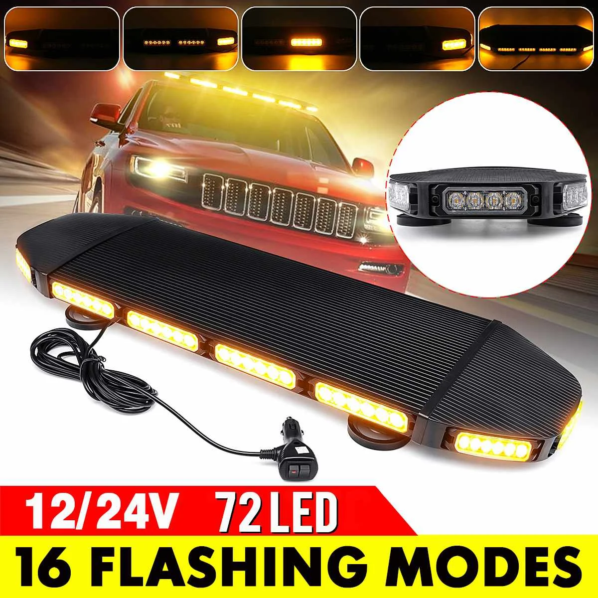 16/20 Modes 12V 24V Auto Led Strobe Flash Waarschuwing Lichtbalk Dak Baken Knippert Emergency Vrachtwagens Bakens Trailer voertuig 16/20 Modes 12V 24V Auto Led Strobe Flash Waarschuwing Lichtbalk Dak Baken Knippert Emergency Vrachtwagens Bakens Trailer voertuig