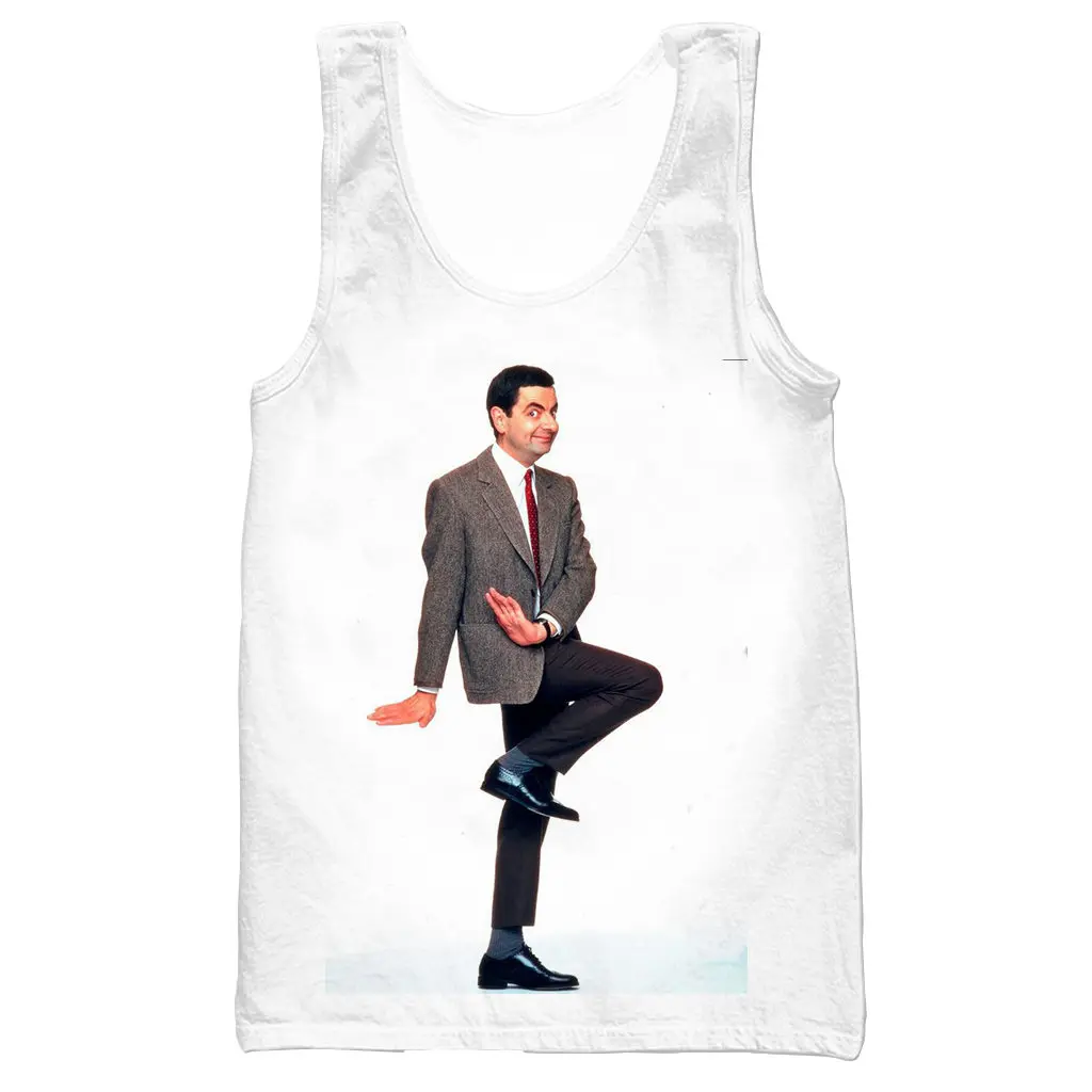 Mr Bean 3D Печатный Топ на бретелях для мужчин модный летний топ на бретелях для работы Мужские Женские топы