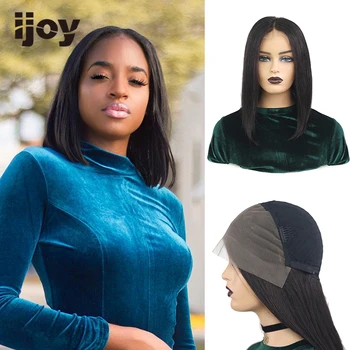 

Bob Lace Front Wigs 4x13 Lace Front 8-14 Straight Natural Color Wig Brazilian Human Hair 150 Density Pre-Plucked Non-Remy IJOY