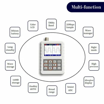 

Digital Oscilloscope 20MSps 5MHz Bandwidth Test cip Probe Equipment DSO Mini