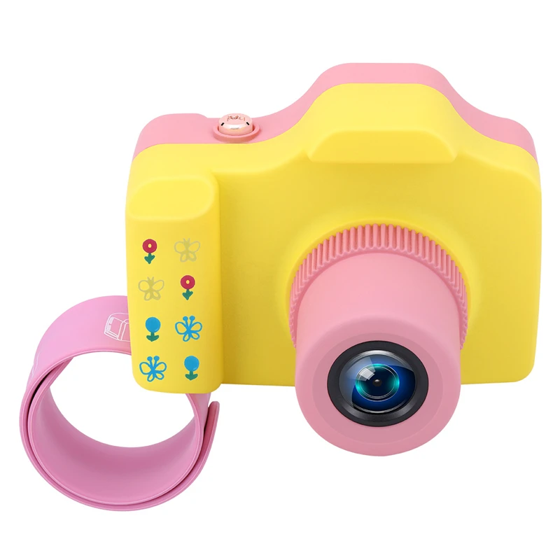 Детская цифровая фотокамера HD 1,77 дюймов 5.0MP полноцветный экран мини LSR видеокамера с мультипликационным принтом видео регистратор поддержка TF - Цвет: Pink