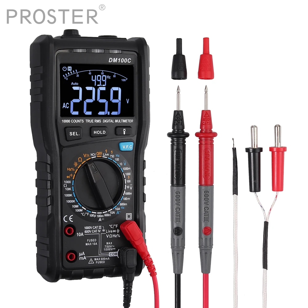 Proster для цифрового мультиметра Ручное автоматическое переключение на 10000