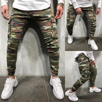 

Cargo Pants Joggers Men Camouflage Harem Pants Multi-pocket Sweatpants Streetwear Casual Pants Elastic waist Male Trouser