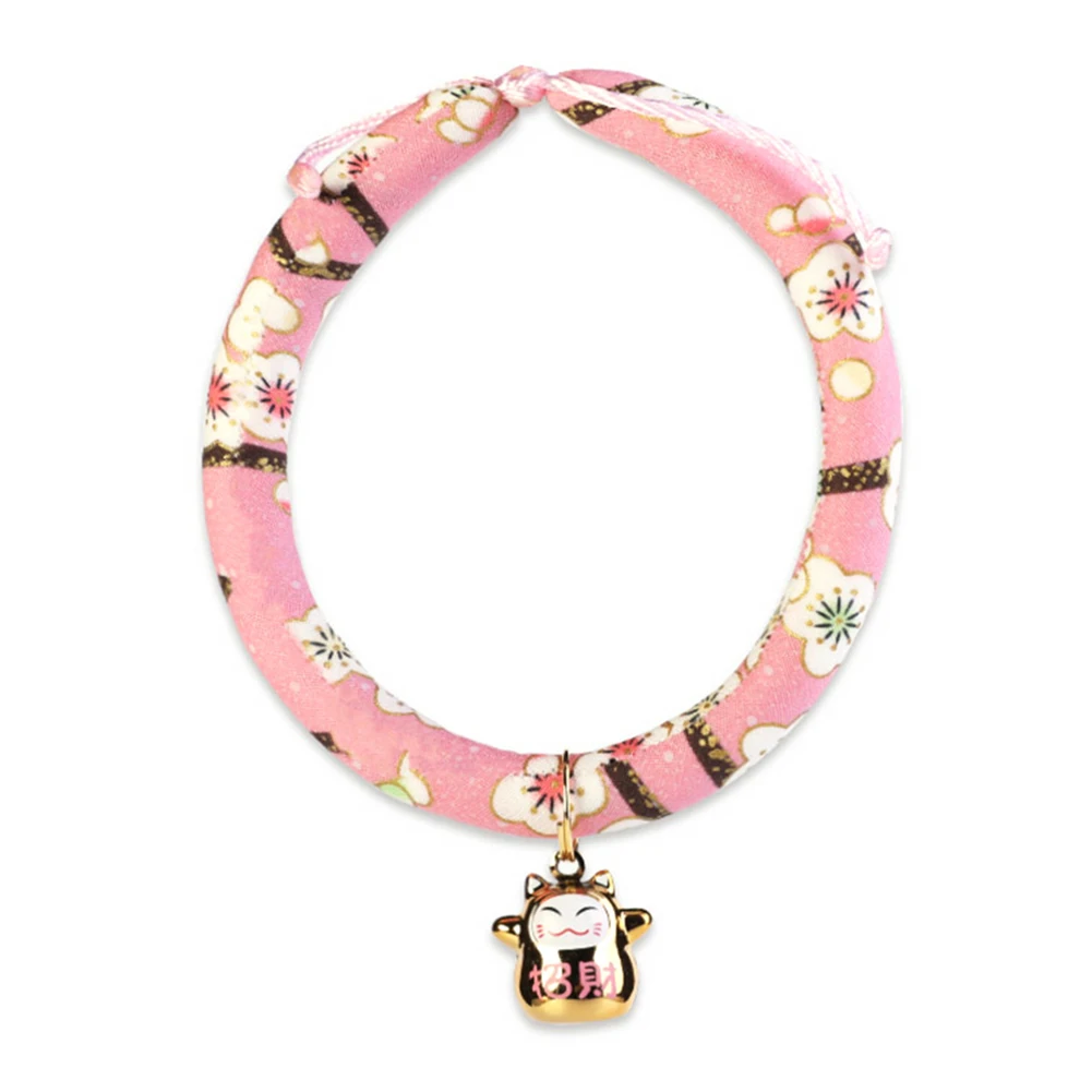 Love Pet Dog Puppy Kitten Adjustable Flower Print Bell Collar Soft Durable Necklace Neck Strap Pet Supplies