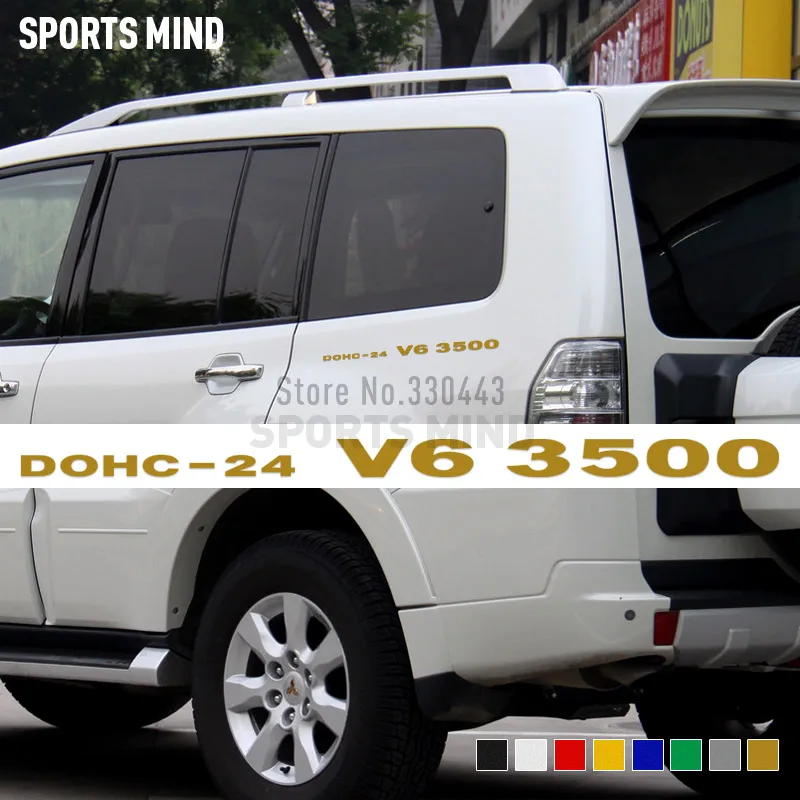 3 пары DOHC-24 V6 3500 виниловые автомобильные наклейки для Mitsubishi Pajero Sport Shogun Montero L200 L300 L400 аксессуары для стайлинга автомобилей