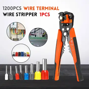 

1201 Pcs Cable Wire Terminal Copper Crimp Connector with Multifucioal Hand Crimper Pliers Crimping Tool Set Terminal Connect Kit