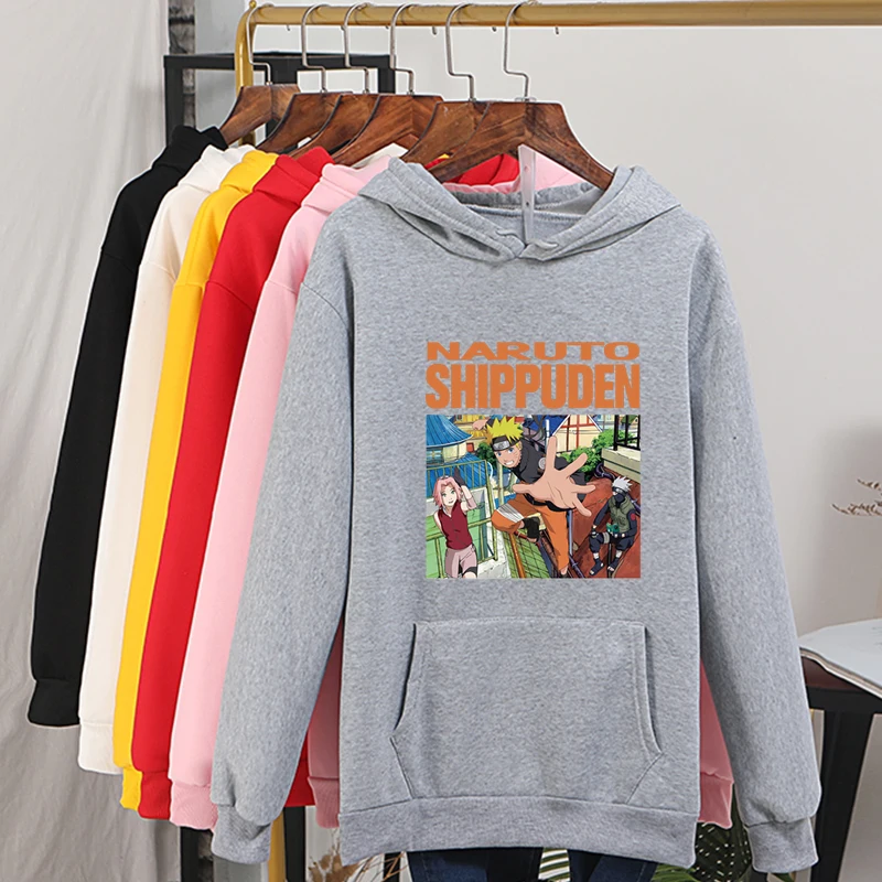 Худи с принтом Наруто размера плюс 3xl, Осень-зима, новинка, Харадзюку, негабаритный повседневный мужской свитер, забавная, японская, аниме, теплая уличная одежда - Цвет: gray