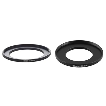 

2 Pcs Camera Repairing Metal Step Up Filter Ring Adapter Camera Filter Lens Step Up Ring Adapter, 37-58Mm & 46-58Mm