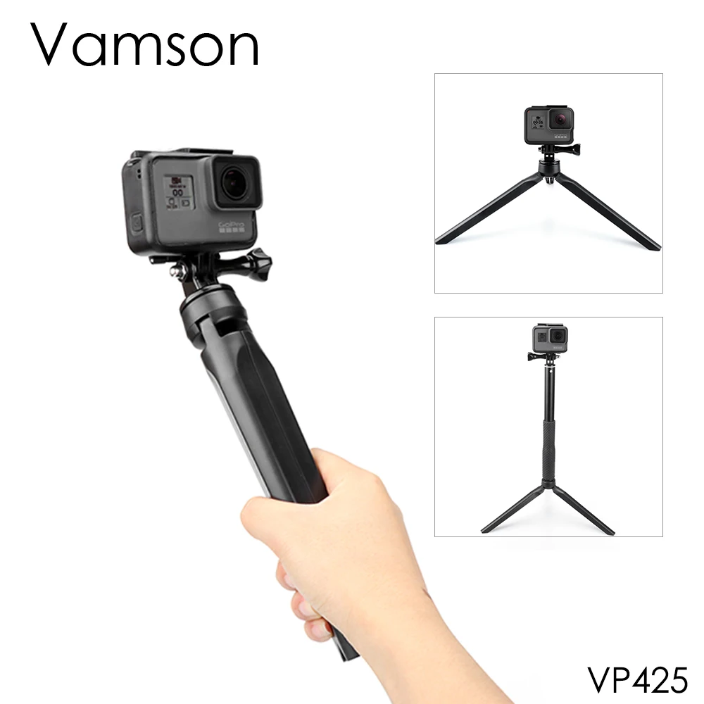 

Vamson for Xiaomi Tripod Selfie Stick for iPhone for DJI OSMO Action Sports Camera Yi 4K Accessories for Gopro Hero 7 6 5 VP423