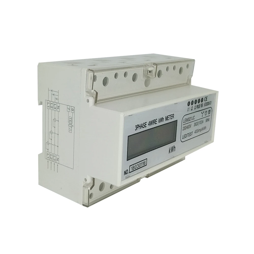 20 (100)A 3*230 В/400 В 50 Гц трехфазный кВтч ватт час Din рейка счетчик энергии с ЖК