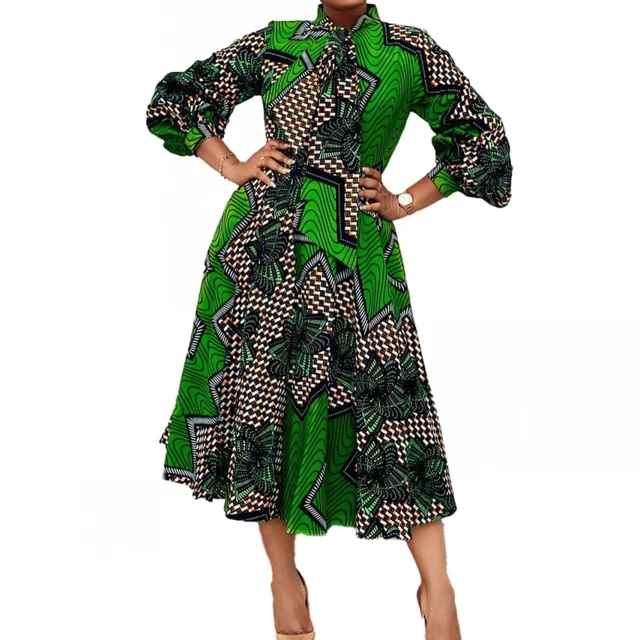 Okiemute Bob Sleeve Flare Dress - Image 5