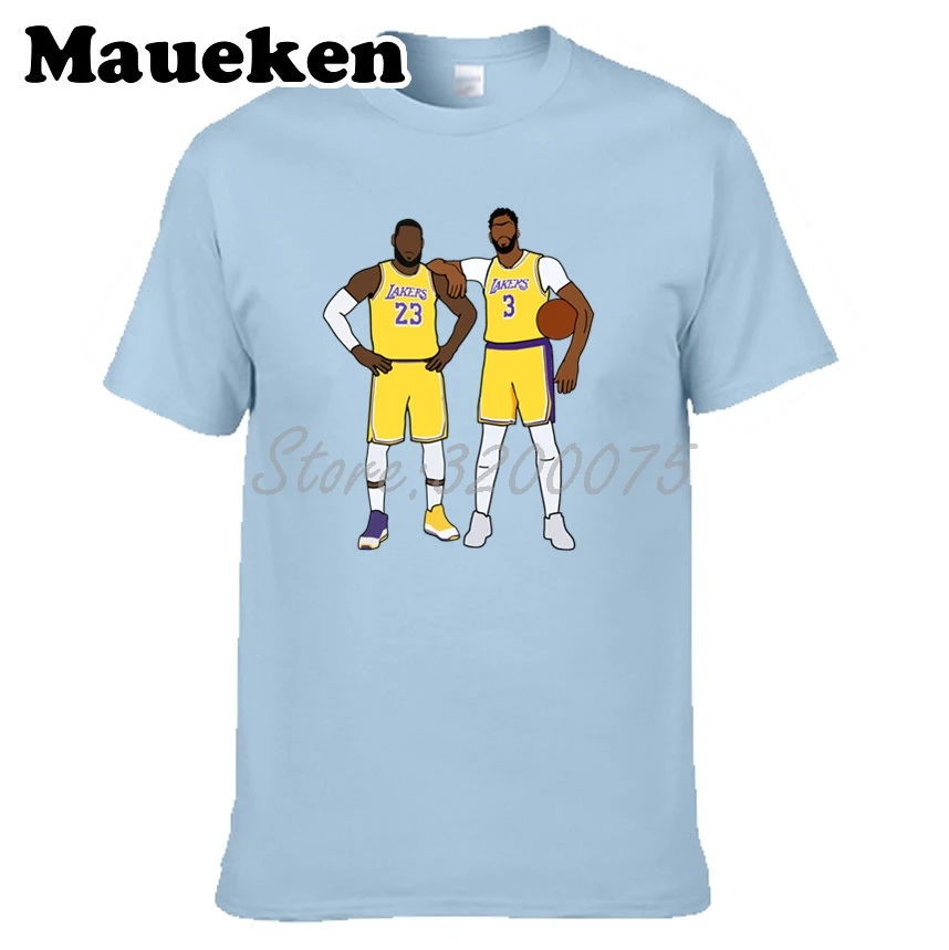 Мужская футболка Contend Champion Lebron James 23 x Anthony Davis, 3 звезды, одежда в стиле Лос-Анжелес, футболка, футболка с круглым вырезом, W19102002 - Цвет: 11