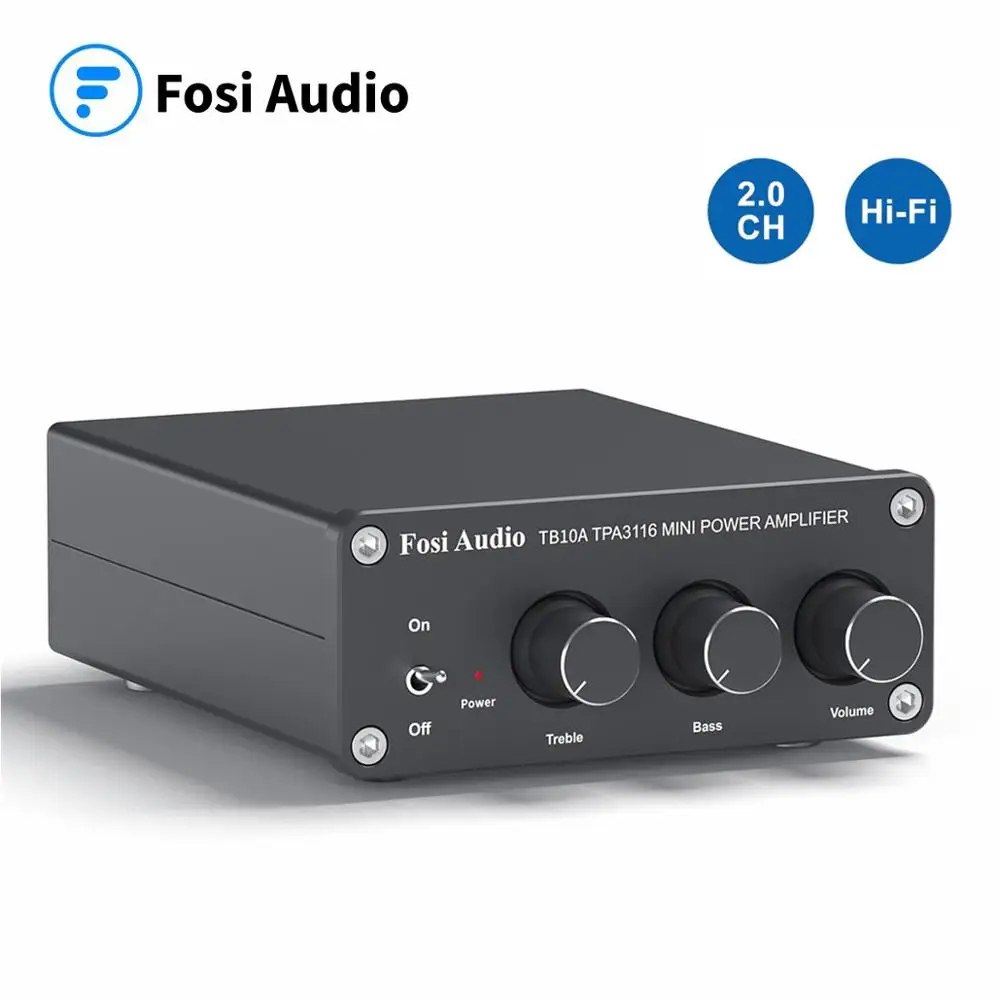 Cheap Fosi Audio TB10A TPA3116D2 Stereo Amplifier Receiver 2 Channel Mini HiFi Power Amplifier Audio For Home Speakers Bass Treble
