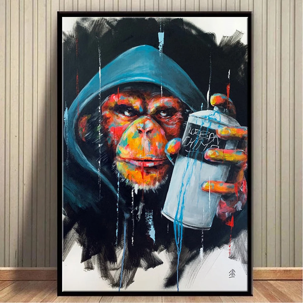 

Graffiti Monkey Inkjet Modern Pop Art Abstract Poster Print on Canvas Painting Wall Painting Living Room Home Decoration