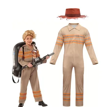 

The New Stranger Things 2 Kid children Ghostbusters Jumpsuit Cosplay Uniform Halloween Purim carnival Cosplay
