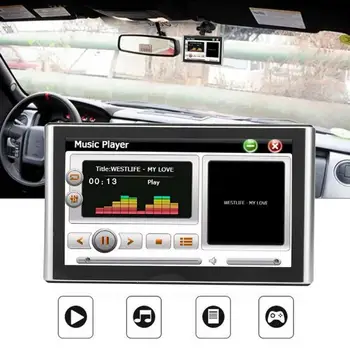 

7in HD USB 2.0 Touchscreen 256MB RAM 8G ROM Car GPS Navigation with World Map Silver Car FM Radio Player GPS