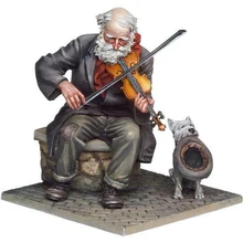 1/32 54 мм древний скрипач и собака модельная фигурка из смолы наборы миниатюрный gk Unassembly Неокрашенный
