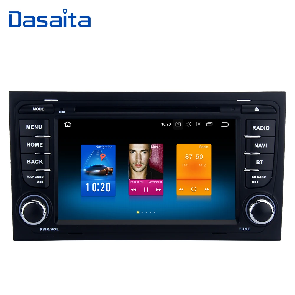 Dasaita 7 &quotAndroid 10 двойной Din автомобильный мультимедийный плеер для автомобиля Audi A4