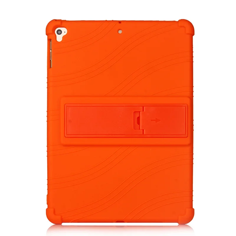 Для IPad 9,7 Чехол для IPad Air 2 Air 1 Чехол IPad 5 6 5th 6th поколения принципиально мягкий силиконовый+ PC подставка для Coque - Цвет: Оранжевый