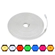 Неоновый светильник, 7 цветов, Светодиодная лента, 110 В, 220 В, мягкий светодиодный неоновый светильник, праздничный, Рождественский, вечерние, Свадебный декор, красочные неоновые лампы, светильник