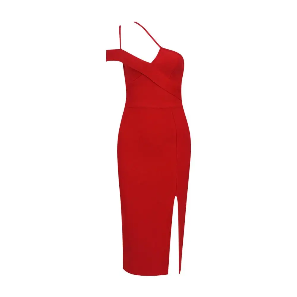 Летнее модное сексуальное красное платье до колена без рукавов, женское Бандажное платье, дизайнерское модное вечернее платье Vestido