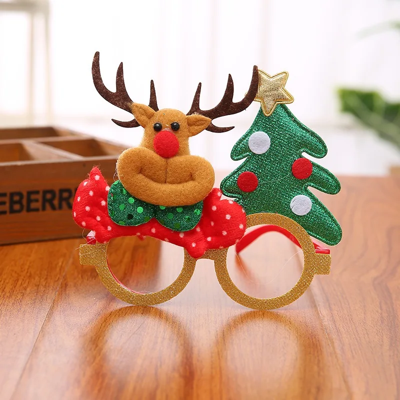 Novelty Cartoon Christmas Eyeglasses Frame For Children And Adults Santa Claus Reindeer Christmas Costume Decorations Gifts