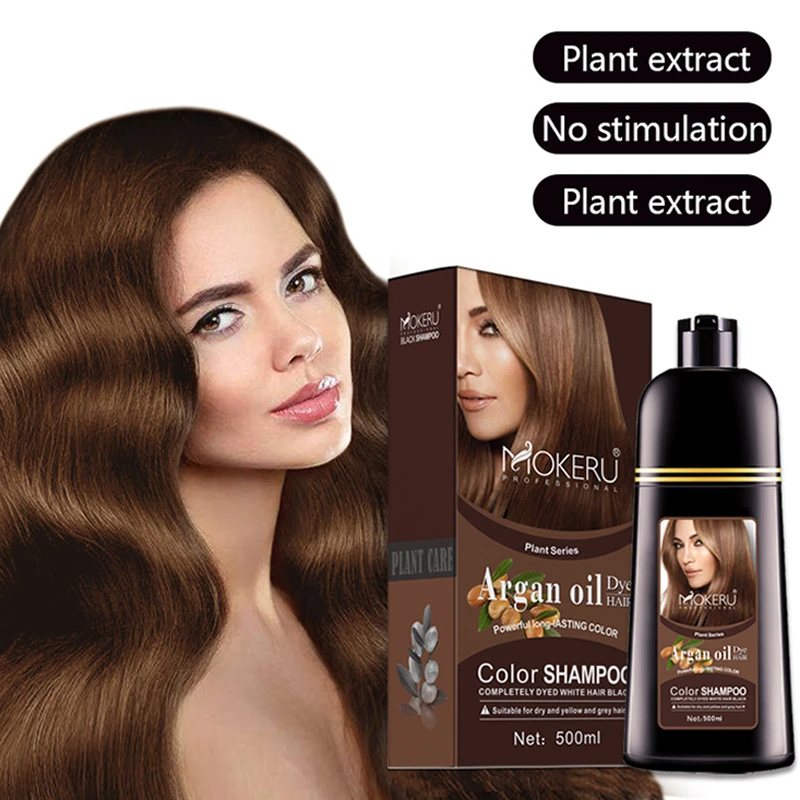 500ml Natural Brown Hair Color Dye Treatment Hair Shampoo Long Lasting Shiny  Hair & Scalp Treatment Professional Dying - Hair Color - AliExpress
