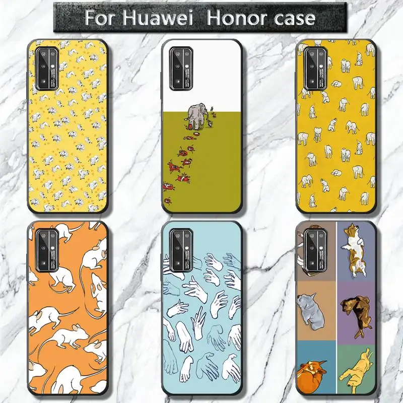 Custodia Per Telefono Modello Giallo Elefanti Indiani Per Huawei Honor 30 Lite 30 20 10 Pro Lite View 10 9 8C 5A Play 8X Honor Cover