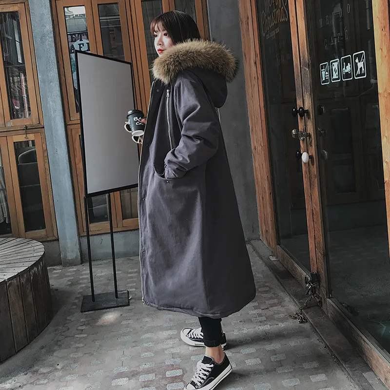 

Cotton-padded Clothes Women's Mid-length over-the-Knee 2018 Winter New Style Korean-style Thick Warm Workwear Cotton-padded Jack