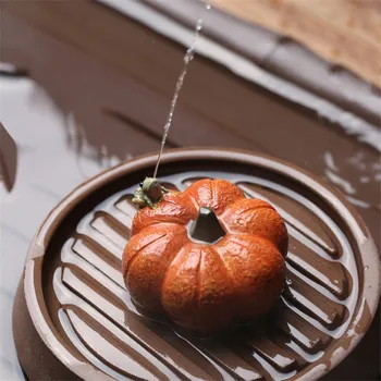 

Yixing Purple Clay Pumpkin Frog Tea Pet Handmade Tea Table Decoration Creative Peach Frog Ornament Water Spray Tea Ceremony