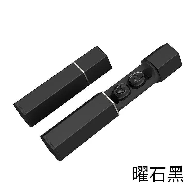 TWS bluetooth гарнитура 5,0 hd стерео Беспроводная гарнитура, шумоподавление игровая гарнитура металлическая тяга в уши Беспроводная - Цвет: Черный