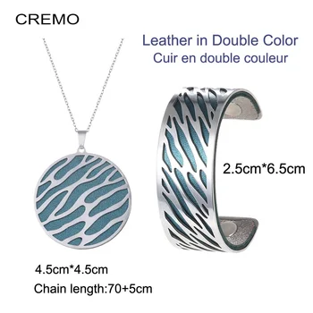 

Cremo Cuff Bracelets Manchette Argent finish Bracelets Necklace For Women Jewelry Interchangeable Leather 2020 New