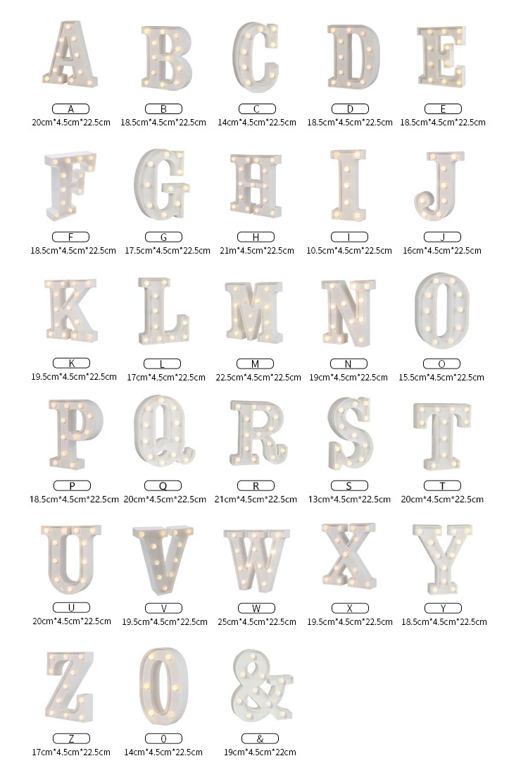 JAROWN LED Letter Light Wedding Party Birthday Christmas Decoration Home Wall Decor Proposal Decorative Valentine's Day Gift (8)