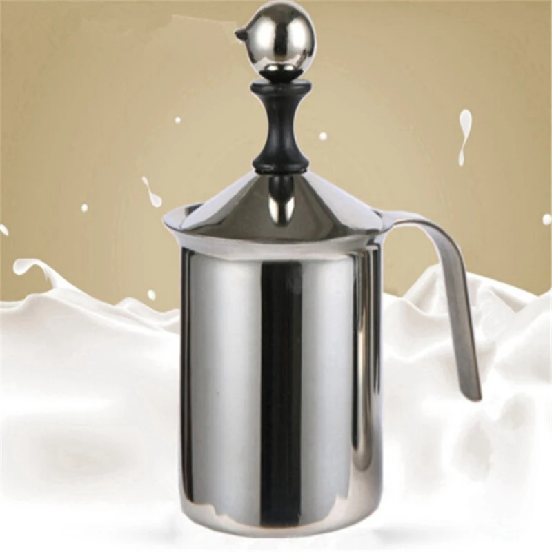 New 400ml Stainless Steel Milk Frother Double Mesh Creamer Foamb Jar | Дом и сад