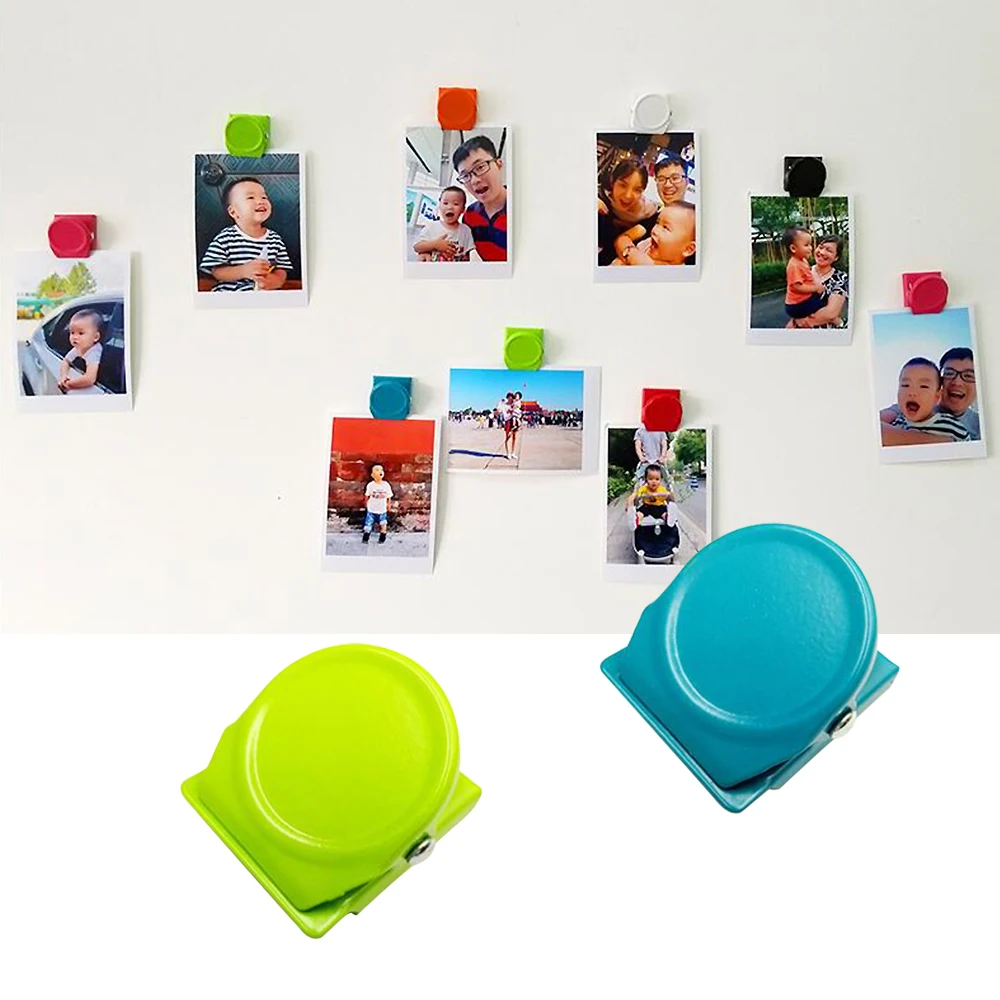 

3pcs Random Color Magnetic Clips Fridge Strong Magnet Metal Clamp Note Photo Hanger Holder Hook Photo Hanger Clip 2