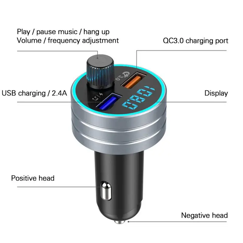 Автомобильный беспроводной комплект с Bluetooth, fm-передатчик, двойной USB, многофункциональный автомобильный mp3-плеер, USB зарядное устройство, автомобильные аксессуары, новинка