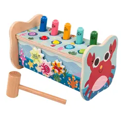 Детский красочный деревянный игрушечный молоток для малышей, деревянный Whac-A-Mole игрушка молоток, многофункциональная обучающая