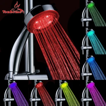 

LED Pure Bathroom Shower Head High Pressure Temperature Control Round Light Sprayers Water Saving Hand-held Rainfall Sprinklers