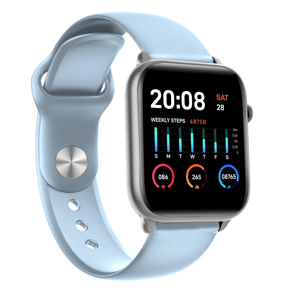 sky blue Смарт-браслет IP68 часы водонепроницаемый фитнес-браслет удаленное фото секундомер смарт-спортивный браслет умные часы лучшие подарки для друзей - Цвет: sky blue