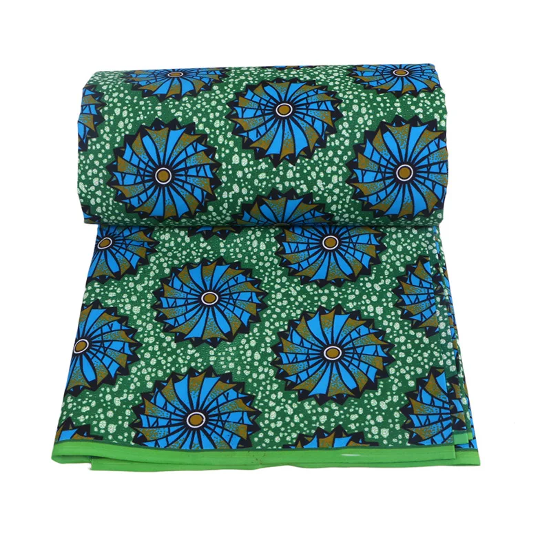 Голландский Африканский вощеная ткань настоящая Анкара ткань последняя голландская ткань зеленый принт полиэстер Pagne Africain Новинка