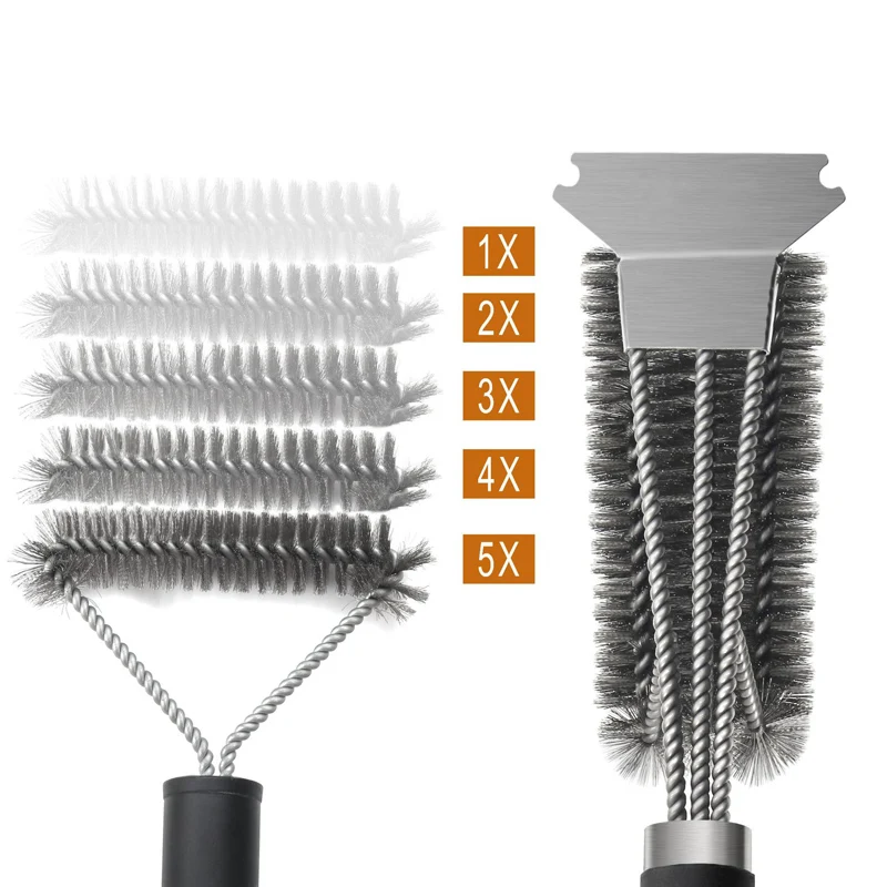 Barbecue Cleaning Tools Grill Brush Cleaning Brushes Steel BBQ Brush Grill and Scraper BBQ Cleaner Brush for Grill Cleaning