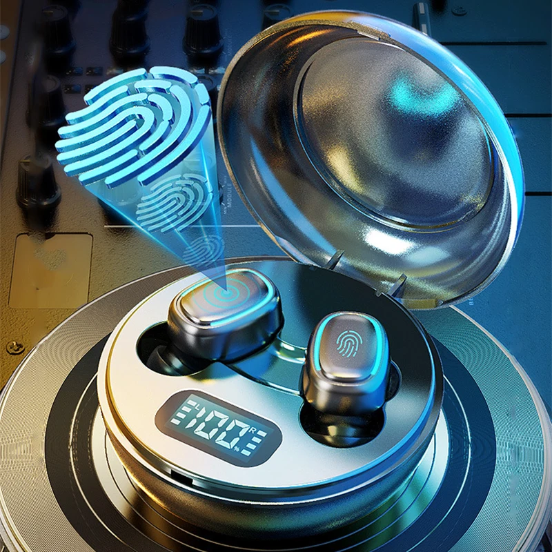 

Fingerprint Touch IPX5 Waterproof Earphone Earbuds Bluetooth 5.0 Earphone LED Display In-ear Sports Stereo Wireless Headphone