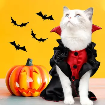 

Halloween Black Cat Costume Pet Vampire Funny Christmas Clothes Suit for Cats New Year's Costumes Cosplay Chat Ropa Para Gato