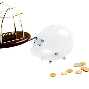 

Sweet Piggy Bank Creative Transparent Glass Coin Money Box Kids Christmas Gift
