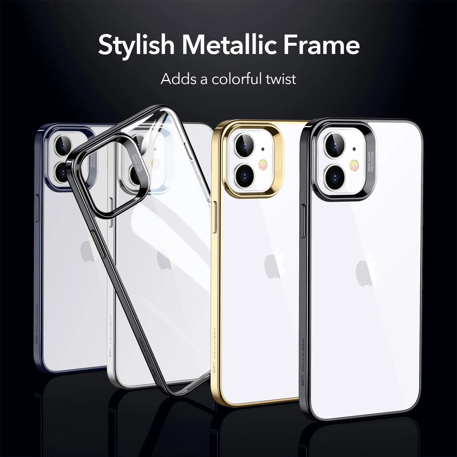 ESR Phone Case for 2020 iPhone 12 Pro Max Color Frame Ultra Thin Soft TPU Protective Case for iPhone 12 mini iPhone 12 Pro Max