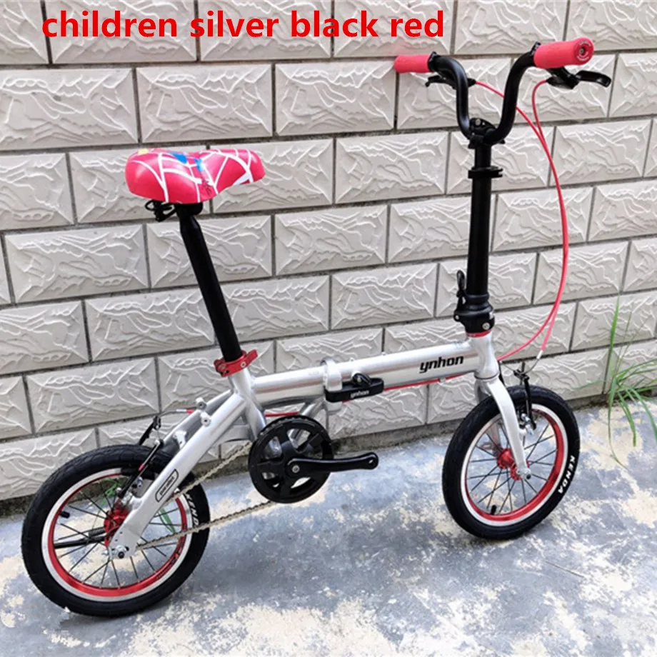 YNHON Folding Bike Aluminun Alloy 412 14/16 Inch Single-speed Outside Three-speed Kid Children's Bicycle Mini Modification