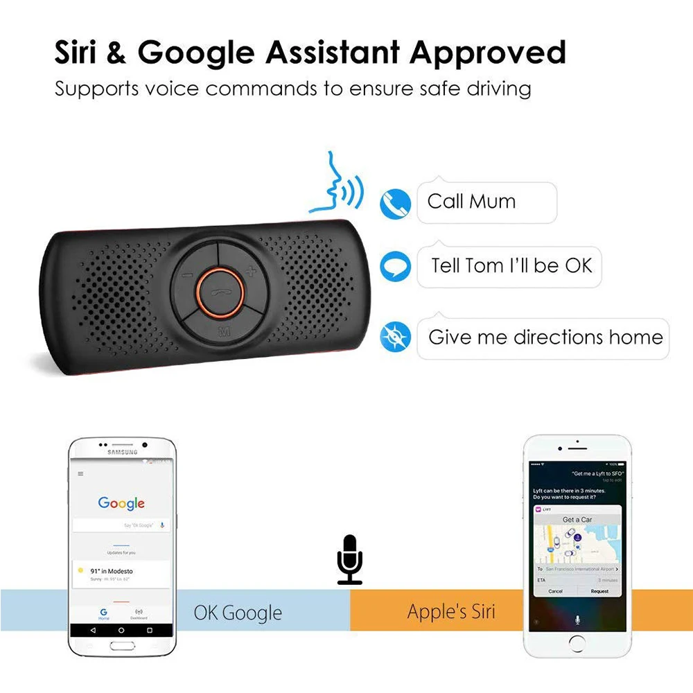 Bluetooth 4,2 Многофункциональный Bluetooth Автомобильный Громкая связь Bluetooth Hands-free автомобильный комплект Поддержка SIRI Assistant MP3-плеер адаптер