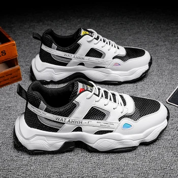 

Men Breathable sneakers sapato mens running sale spring hot male leisure walking black 39 chunky para knitting fashion zapatos